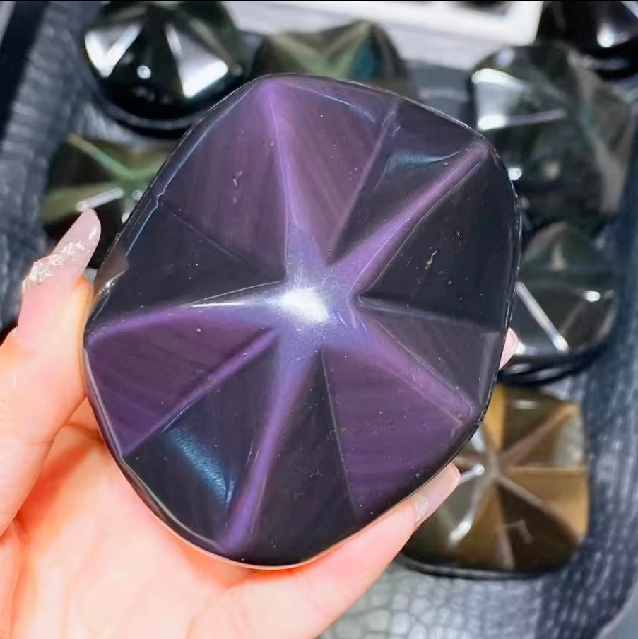 Rare Rainbow obsidian Star cut